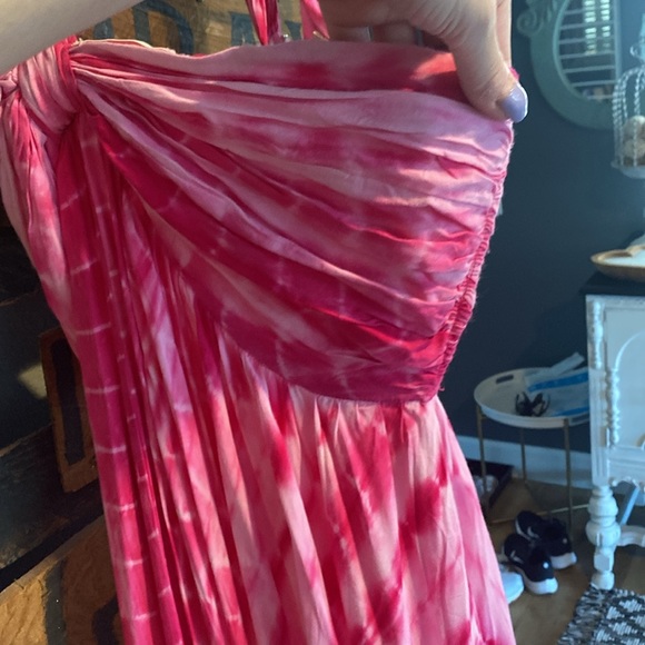 Gorgeous pink tie dye dress summer spring maxi dress  new without tag large - Picture 2 of 4
